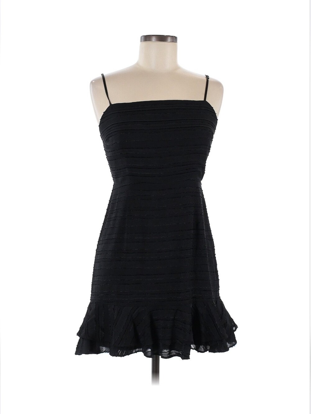 Cotton Candy LA Black Smocked Ruffle Mini Dress Spaghetti Straps M
